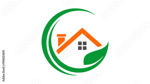 Eco Friendly Green House Real Estate Logo