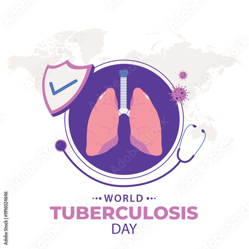 world tuberculosis day- strengthening global health protection illustration