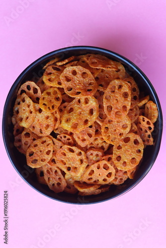 Crispy Fried Lotus Stem Chips, Asian Style Spicy Fried Lotus Root Appetizer