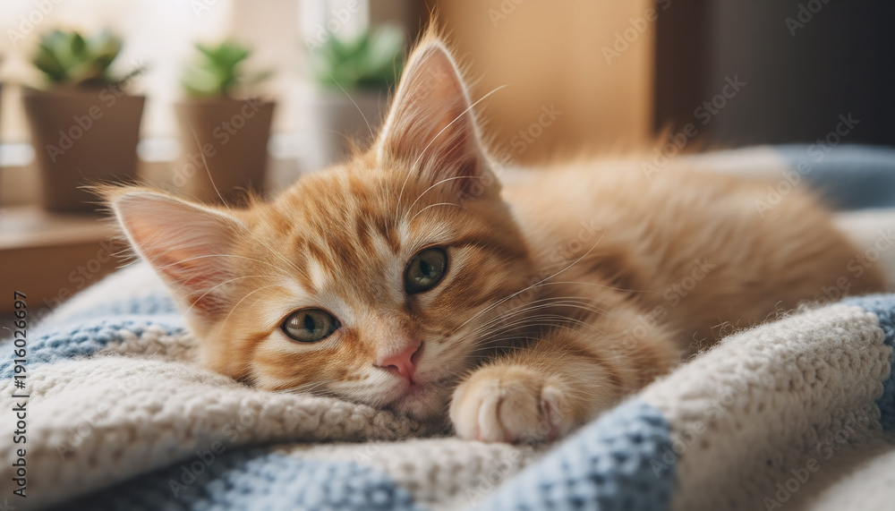Fototapeta premium cat lying on the floor