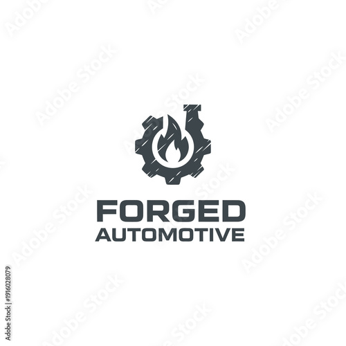 Forged Automotive Fire Flame Gear Logo
