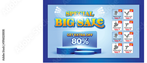 A vibrant advertisement for a special big sale with discounts up to 80%