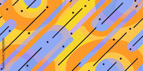 Abstract geometric pattern with overlapping shapes and diagonal lines