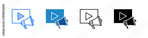 Video Marketing Multiple Style Icon Set 