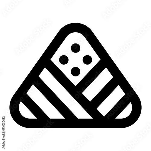  Icon of Zongzi (sticky rice dumpling) wrapped in bamboo leaves, pyramid shape.