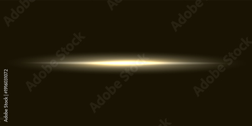 shining light with yellow gold color and horizontal position