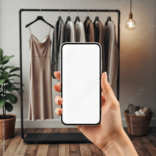 Smartphone Mockup Over Batik Fabric Stack for Online Shop