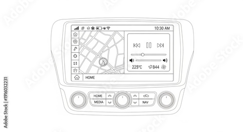 GPS Navigation Device with Map Display.