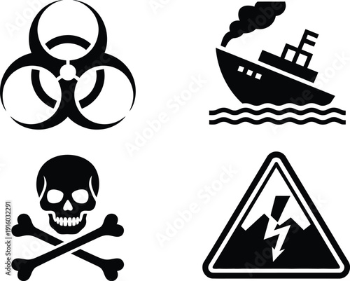 Warning signs for hazardous materials and environmental dangers are displayed prominently.