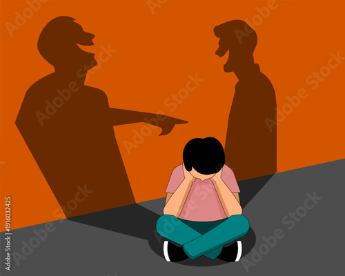 vector illustration of a child being bullied