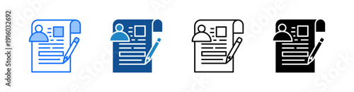 Scriptwriter Multiple Style Icon Set 