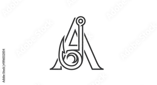 Geometric Compass Illustration Simple Design.