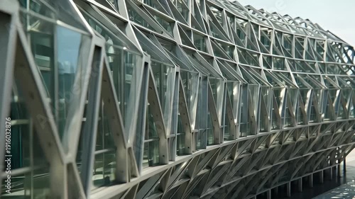 Wallpaper Mural Detailed architecture structure made of modern glass and metal steel with geometric abstract pattern Torontodigital.ca