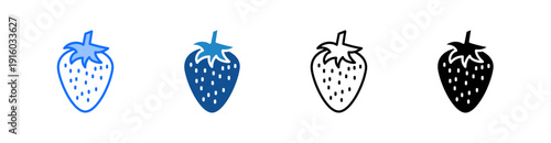 Strawberry Multiple Style Icon Set 