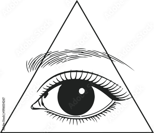 An illustration of an eye within a triangle symbolizing mysticism and ancient wisdom.
