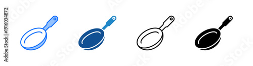 Frying Pan Multiple Style Icon Set 