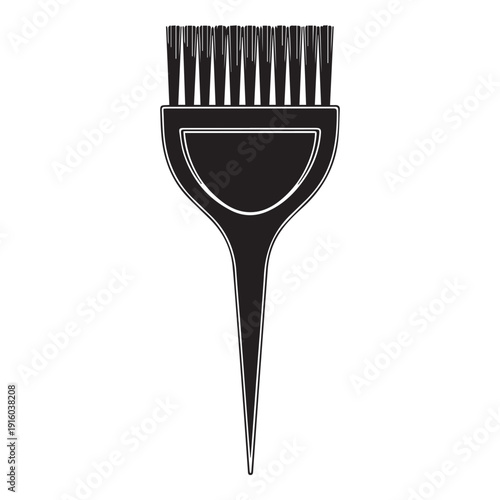 Hair dye tint brush icon Silhouette vector black on a white background