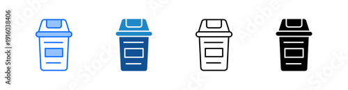 Bin Multiple Style Icon Set 