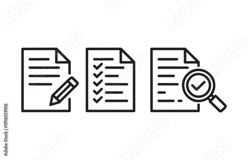 PDF file format icons set. PDF file download symbols. Format for texts, images, vector images, videos, interactive forms - stock vector.
