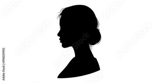 Silhouette of a young woman in profile view.