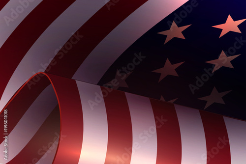 A stunning illustration of the texture of a waving US flag.