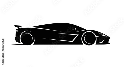 Lamborghini Sports Car Silhouette Profile.
