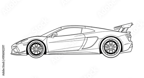 Lamborghini Sports Car Side View.