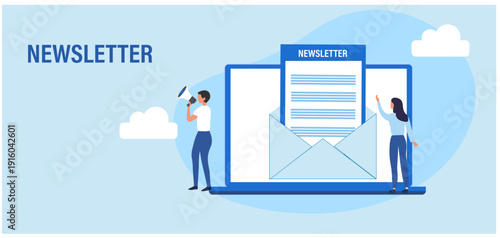 Subscribe to newsletter vector illustration  Subscribe, submit, follow me newsletters content vector illustration
