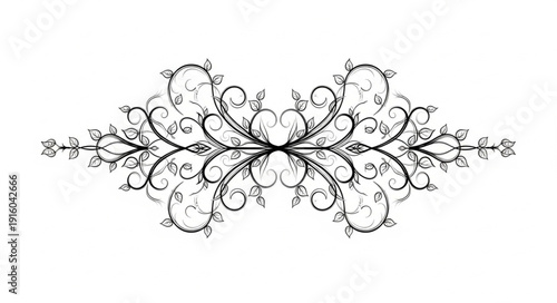 Intricate Black Floral Pattern Design.