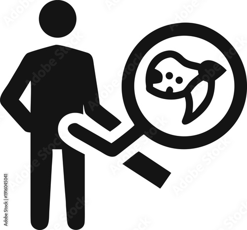 Dental Professional Examining a Tooth with a Magnifying Glass for Oral Health