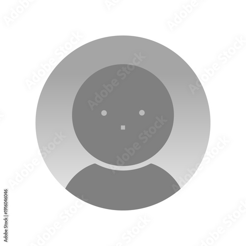 シンプルでおしゃれなデフォルトのユーザーの顔アイコン - グレーの背景の丸い未設定･匿名の人物の素材