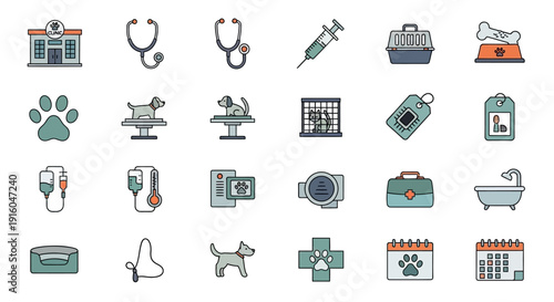 Medical Healthcare Symbols Icons Set.