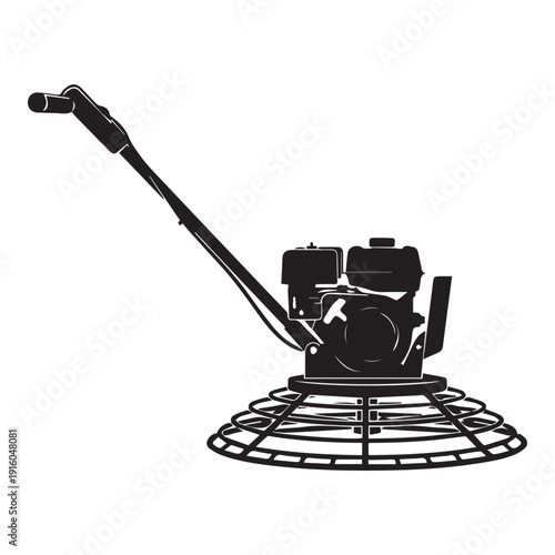 Concrete Power Trowel Machine Icon Silhouette vector black on a white background