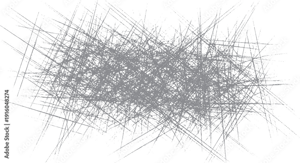 Fototapeta premium Abstract Gray Scribble Texture on White Background.