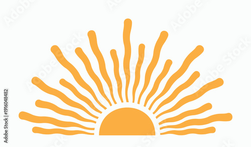 Abstract Sunrise with Wavy Sun Rays