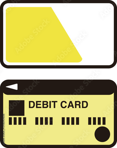 Credit Card and Debit Card Illustration Set. Image for Cashless Payment, Bank Account, and Financial Services