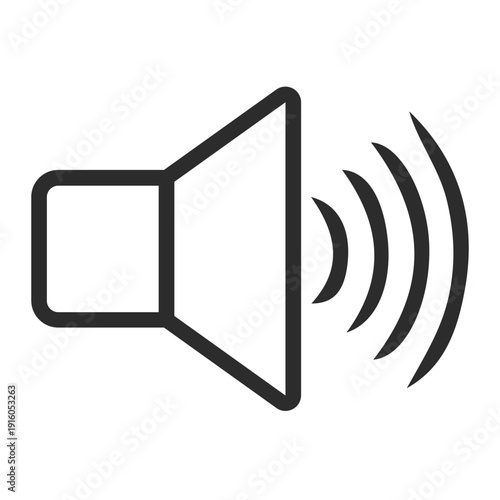 Speaker Emitting Sound Waves Loudspeaker Icon.