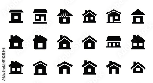 House icons set. Home symbol collection. Vector illustration