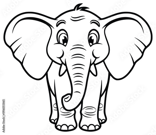Joyful Elephant Cartoon: A delightful, animated elephant character exudes charm and playfulness. The intricate details of the design capture the essence of this lovable creature