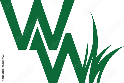 Letter WW lawn care logo