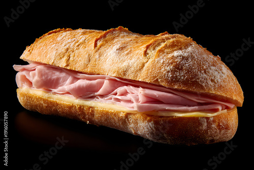 Wallpaper Mural Isolated Premium Minimalist Sandwich with Jambon and Beurre on a White Background for Culinary Presentation Torontodigital.ca