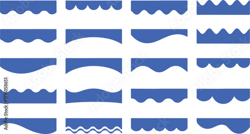 Blue Water Wave Border Sea Vector