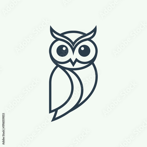 Minimalist outline illustration of a wise owl, embodying intelligence and nocturnal elegance, perfect for branding and modern graphic design projects focusing on knowledge and perception