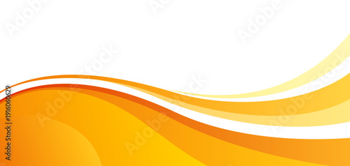 オレンジと白の波型グラデーション背景素材、さわやか、フレッシュ、流れ、バナー、ビジネス