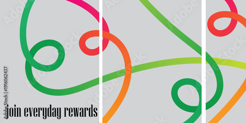 Vibrant swirling lines art piece with colorful curves