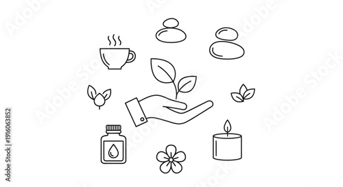 Spa and wellness icons collection for relaxation and health.