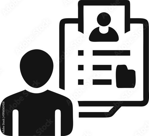 User Profile and Document Management Icon for Professional Resource Planning and Employment