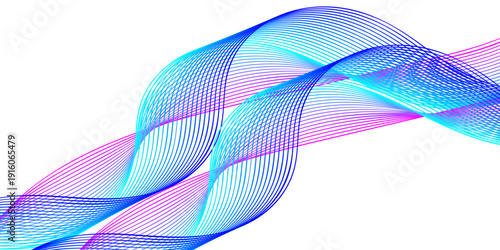Abstract colorful wave background featuring flowing blue lines and wavy digital art patterns in a vector illustration design concept