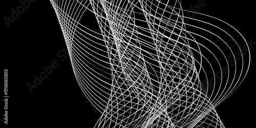 A macro detail of a wet spiderweb creates a black and white abstract background featuring a morning dew drop pattern on a natural silk network texture