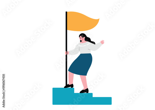 ゴールに辿り着く女性